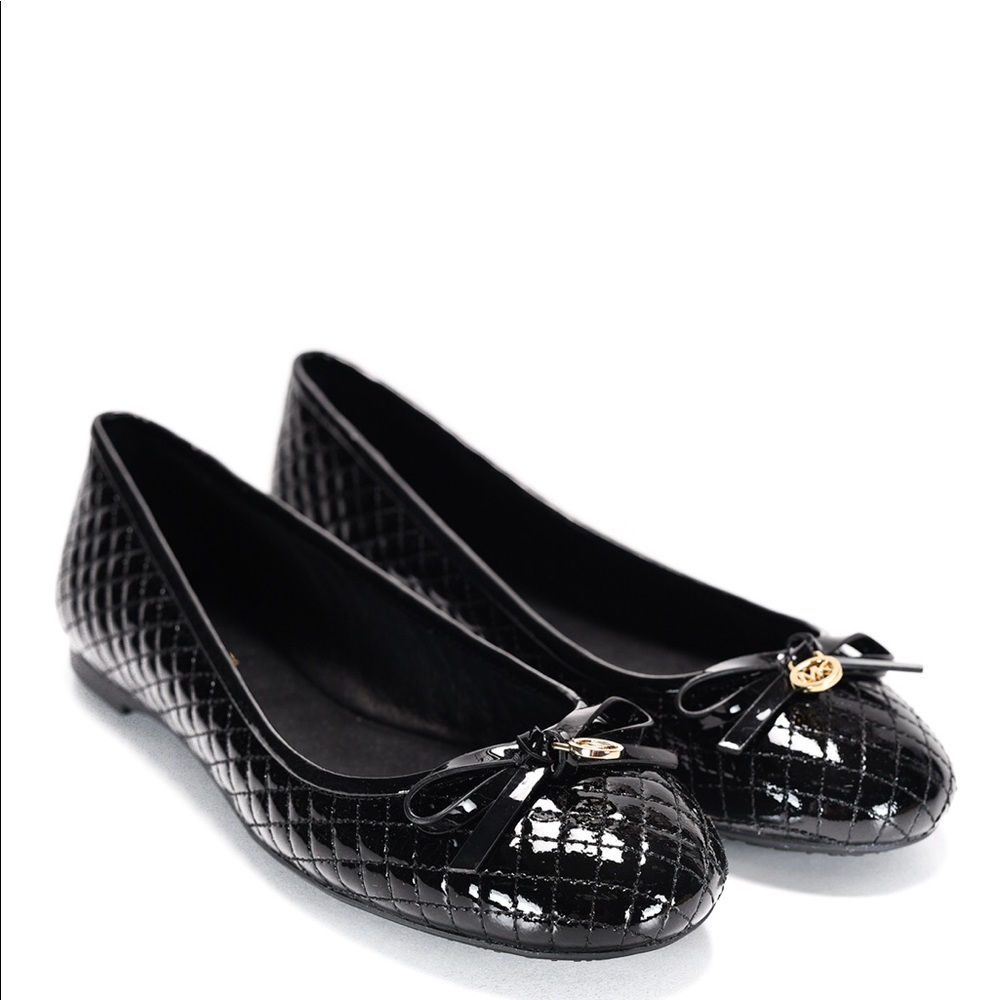 Michael Kors  Logo Ballet Flats, Black, Size 10